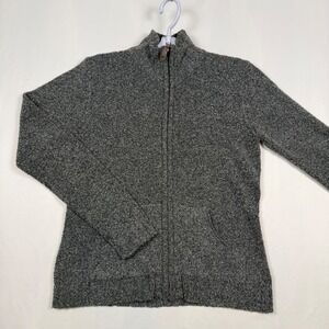 Columbia Sportswear Womens Full Zip Mock Neck Sweater Cardigan Gray Size L